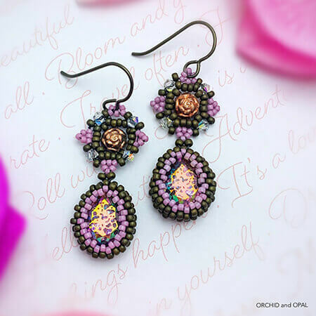 Petit Four Beaded Crystal Drop Earrings